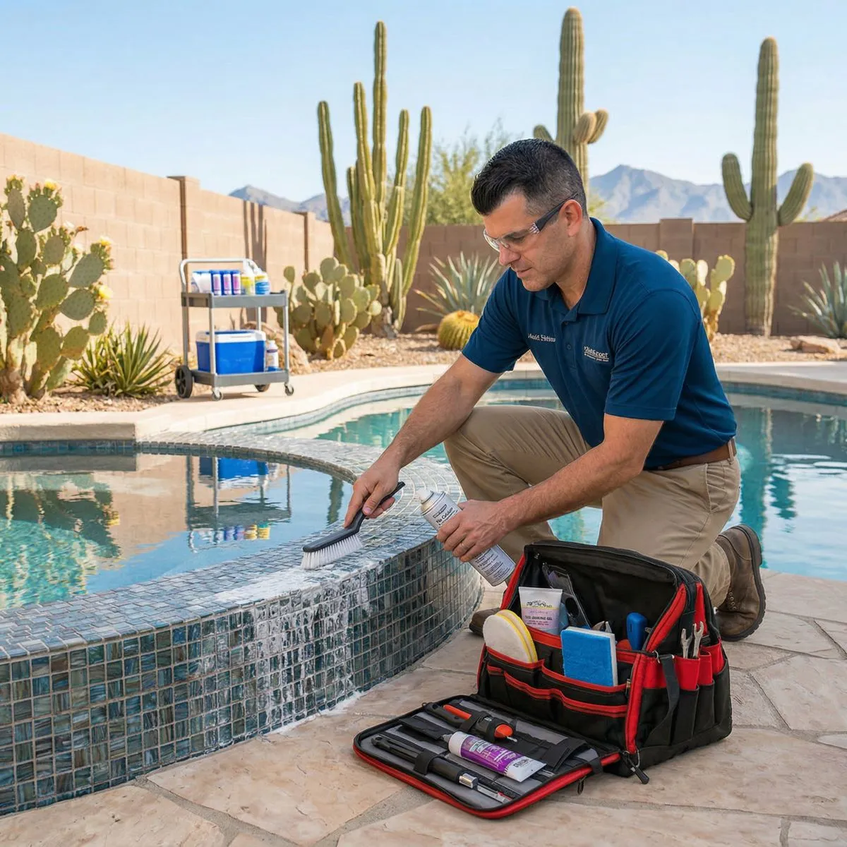 Pool tile cleaning service in Tempe